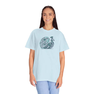 Peacock Cotton Tee Garment Dyed Eco Friendly Gift Dipaliz - T-shirts