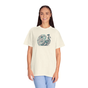 Peacock Cotton Tee Garment Dyed Eco Friendly Gift Dipaliz - T-shirts