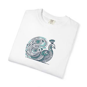 Peacock Cotton Tee Garment Dyed Eco Friendly Gift Dipaliz - T-shirts