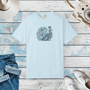 Peacock Cotton Tee Garment Dyed Eco Friendly Gift Dipaliz - T-shirts