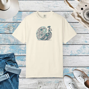 Peacock Cotton Tee Garment Dyed Eco Friendly Gift Dipaliz - T-shirts