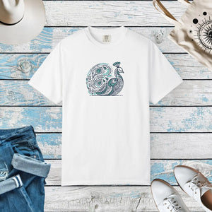 Peacock Cotton Tee Garment Dyed Eco Friendly Gift Dipaliz - T-shirts