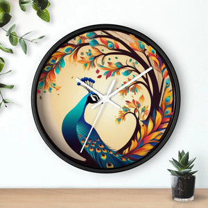 Peacock Wall Clock – Silent Wood Statement Piece - Dipaliz - Clocks
