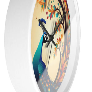 Peacock Wall Clock – Silent Wood Statement Piece - Dipaliz - Clocks