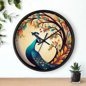 Peacock Wall Clock – Silent Wood Statement Piece - Dipaliz - Clocks