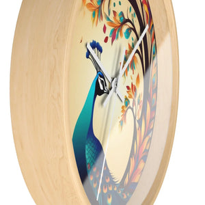 Peacock Wall Clock – Silent Wood Statement Piece - Dipaliz - Clocks