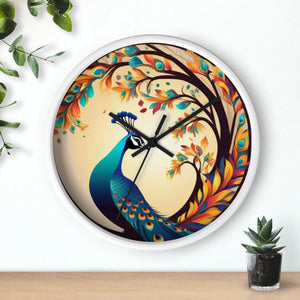 Peacock Wall Clock – Silent Wood Statement Piece - Dipaliz - Clocks