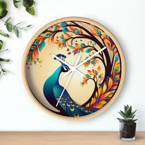 Peacock Wall Clock – Silent Wood Statement Piece - Dipaliz - Clocks