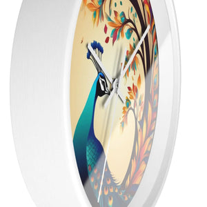 Peacock Wall Clock – Silent Wood Statement Piece - Dipaliz - Clocks