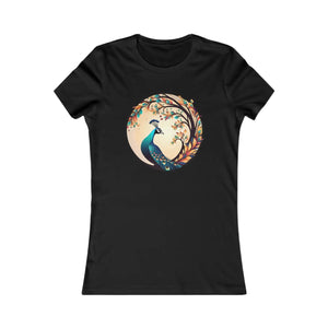 Feminine Peacock Tee - Favorite Fit Cotton - Dipaliz - T-shirts - 2xl