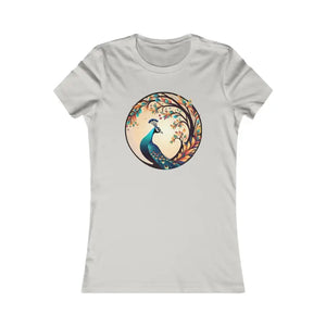 Favorite Fit Feminine Peacock Tee - Stylish Ladies Top - Dipaliz - m / Silver - T-shirts