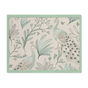 Peacock Cotton Placemat - Vibrant Nature Design - Dipaliz - 18’’ × 14’’ - Placemats