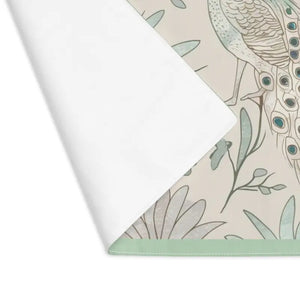 Peacock Cotton Placemat - Vibrant Nature Design - Dipaliz - 18’’ × 14’’ - Placemats