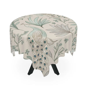 Pastel Peacock Pattern Tablecloth – Polyester - Dipaliz - Tablecloths