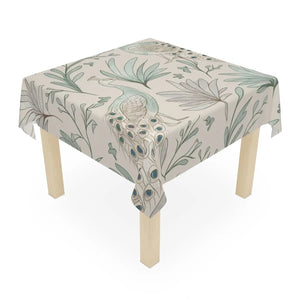 Pastel Peacock Pattern Tablecloth – Polyester - Dipaliz - Tablecloths