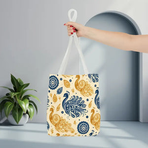 Peacock Style Tote with Cotton Webbing Straps - Dipaliz - Bags