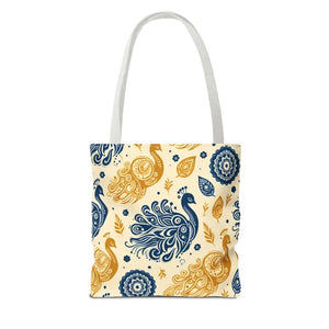 Peacock Style Tote with Cotton Webbing Straps - Dipaliz - Bags