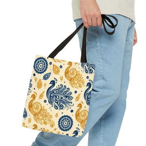 Peacock Style Tote with Cotton Webbing Straps - Dipaliz - Bags