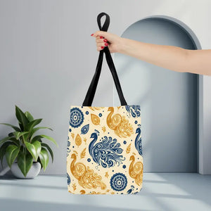 Peacock Style Tote with Cotton Webbing Straps - Dipaliz - Bags