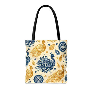 Peacock Style Tote with Cotton Webbing Straps - Dipaliz - Bags