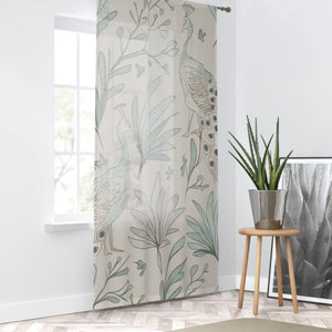 Peacock Window Curtains - Semi Transparent Fabric - Dipaliz
