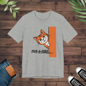 Soft Jersey Short Sleeve Tee - Peek a Purr Cat - Dipaliz - T-shirts