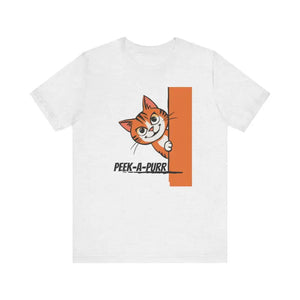 Cat Jersey Short Sleeve Tee Peek a Purr Comfort Style - Dipaliz - T-shirts