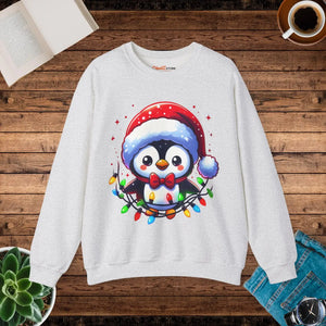 Cozy Penguin Snuggle Season Crewneck - Winter Vibes - Dipaliz - Sweatshirts