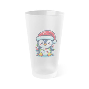 Festive Penguin Santa Heart Frosted Mug - Holiday - Dipaliz - Beer Glasses