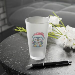 Festive Penguin Santa Heart Frosted Mug - Holiday - Dipaliz - Beer Glasses