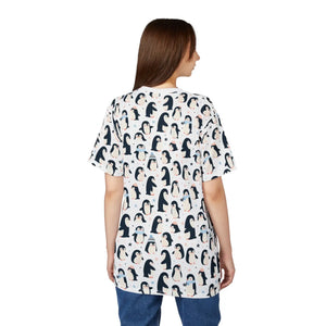 Unisex T-shirt - Penguins Snowflakes Design - Dipaliz - T-shirts