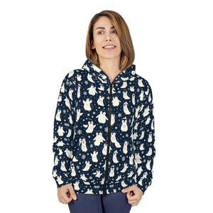 Penguins Pattern Unisex Zip Hoodie (aop) - Hoodies