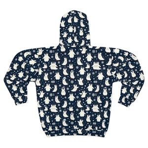 Penguins Pattern Unisex Zip Hoodie (aop) - Hoodies