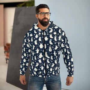 Penguins Pattern Unisex Zip Hoodie (aop) - Hoodies