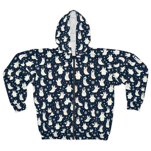 Penguins Pattern Unisex Zip Hoodie (aop) - Hoodies