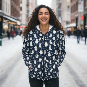 Penguins Pattern Unisex Zip Hoodie (aop) - Hoodies