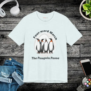 T-shirt - Penguins Unisex Jersey Short Tee for Music Lovers - Dipaliz Heather Ice Blue / s