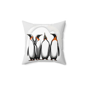 Penguins Throw Pillow – Polyester Square - Dipaliz - Pillows
