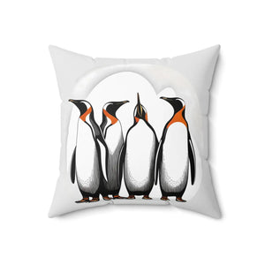 Penguins Throw Pillow – Polyester Square - Dipaliz - Pillows