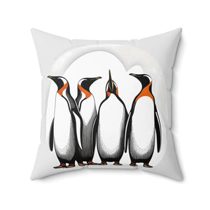 Penguins Throw Pillow – Polyester Square - Dipaliz - Pillows