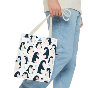 Chic Penguins Aop Tote Bag Bold Statement Style - Dipaliz - Bags