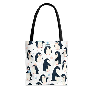 Chic Penguins Aop Tote Bag Bold Statement Style - Dipaliz - Bags