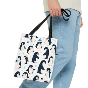 Chic Penguins Aop Tote Bag Bold Statement Style - Dipaliz - Bags