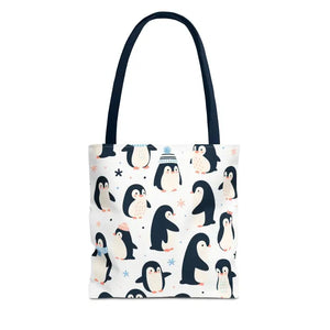Chic Penguins Aop Tote Bag Bold Statement Style - Dipaliz - 13’’ × / Navy - Bags