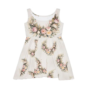 Peonies Floral Print Skater Dress for Spring Weddings - Dipaliz - Dresses