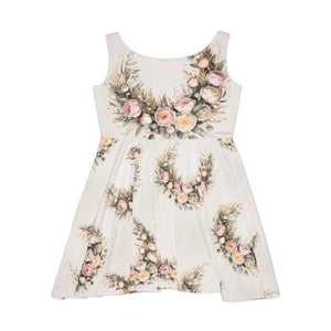 Peonies Floral Print Skater Dress Spring Weddings Dipaliz - Dresses - Xs