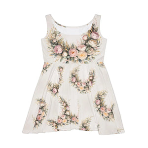 Peonies Floral Print Skater Dress Spring Weddings Dipaliz - Dresses - Xs