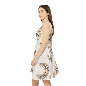 Peonies Floral Print Skater Dress Spring Weddings Dipaliz - Dresses - Xs