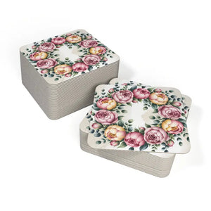 Peony Floral Coasters Set - Elegant Table Decor - Dipaliz - 4’’ × / 50 Piece