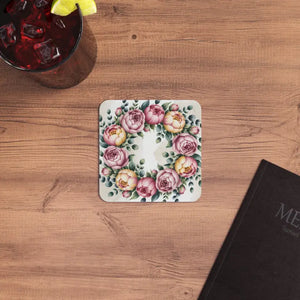 Peony Floral Coasters Set - Elegant Table Decor - Dipaliz